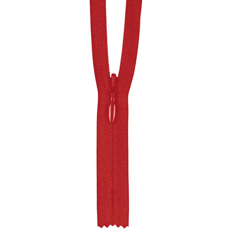 YKK 8" Atom Red #2 Closed End Invisible Zipper