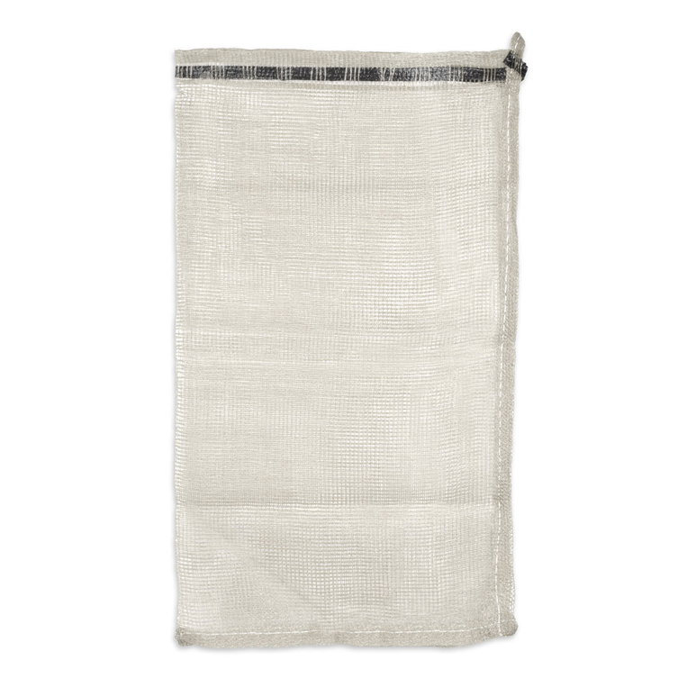 1/2 Bushel (25 lb) White Mesh Polypropylene Bag - 15" x 25"