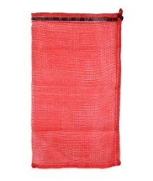 1/2 Bushel (25 lb) Red Mesh Polypropylene Bag - 15" x 25"