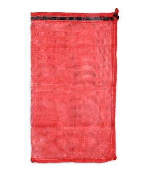 1/2 Bushel (25 lb) Red Mesh Polypropylene Bag - 15 inch x 25 inch