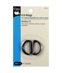 Dritz 1" Black D-Rings - 4 Pack
