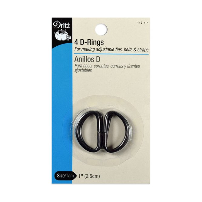 Dritz 1&quot; Black D-Rings - 4 Pack