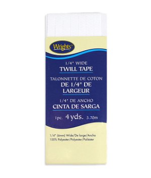 Wrights 1/4 inch White Twill Tape - 4 Yards