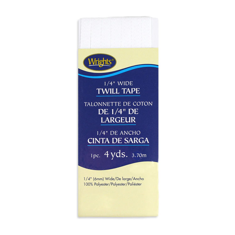 Wrights 1/4" White Twill Tape - 4 Yards