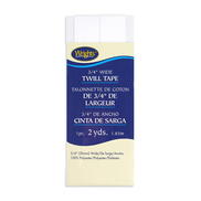 Wrights 3/4" White Twill Tape - 2 Yards