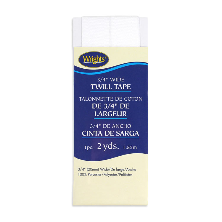Wrights 3/4" White Twill Tape - 2 Yards