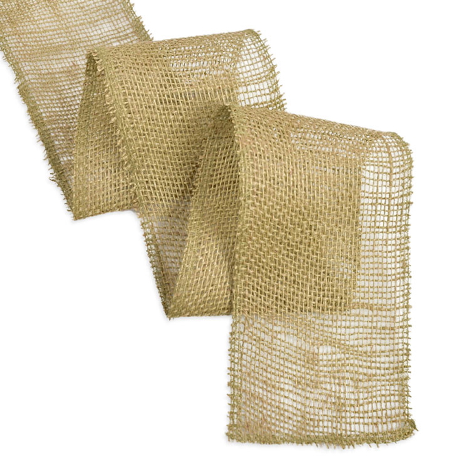4" Natural Burlap Ribbon - 10 Yards image 1 of 2
