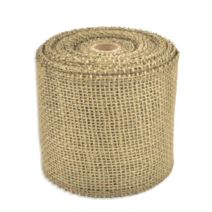 4" Natural Burlap Ribbon - 10 Yards image 2 of 2