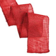 4" Red Burlap Ribbon - 10 Yards