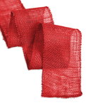 4" Red Burlap Ribbon - 10 Yards