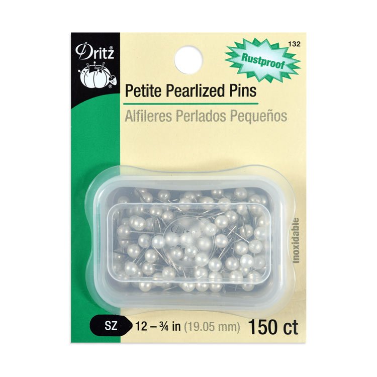 Dritz 150 Petite Pearlized Rustproof Ball Point Pins - Size 12