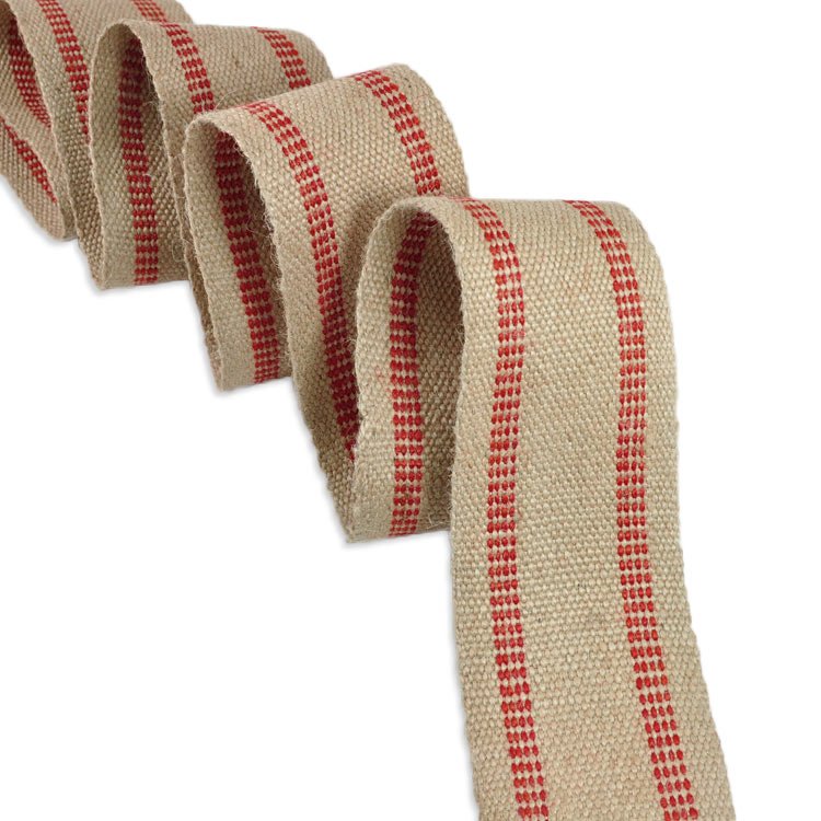Replacement webbing purse strap in jute fabric for designer bags
