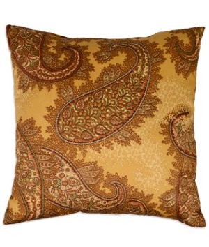 17 inch x 17 inch Modena Paisley Saffron Decorative Pillow
