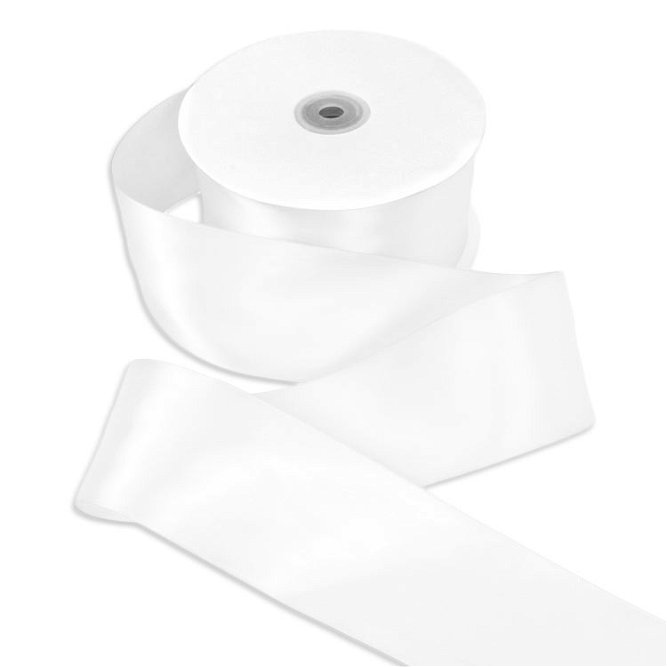 2-1/2&quot; White Double Face Satin Ribbon - 50 Yards