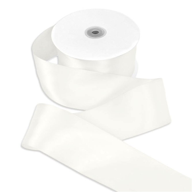 2-1/2&quot; Ivory Double Face Satin Ribbon - 50 Yards