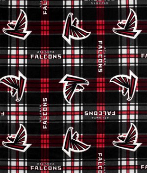 Atlanta Falcons NFL Plaid Fleece Fabric