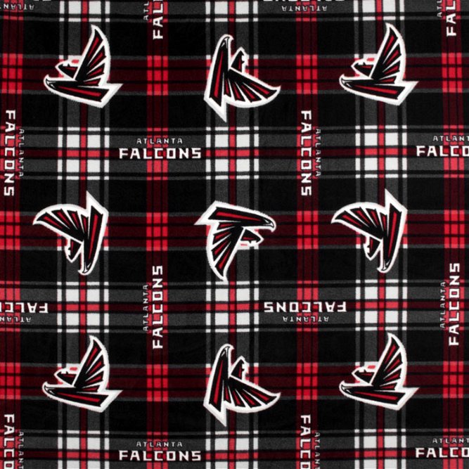 Fabric Traditions Atlanta Falcons NFL Plaid Fleece Fabric