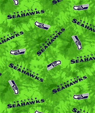 Fabric Traditions Seattle Seahawks Tie Dye NFL Flannel Fabric