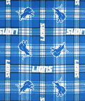 Fabric Traditions Detroit Lions Plaid NFL Fleece Fabric