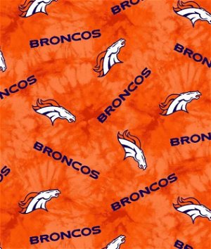 Fabric Traditions Denver Broncos Tie Dye NFL Flannel Fabric