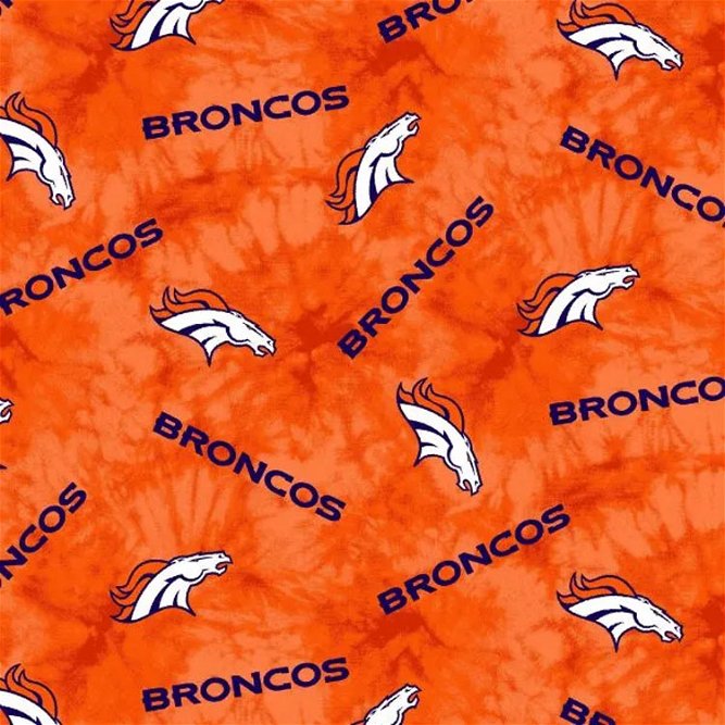 Fabric Traditions Denver Broncos Tie Dye NFL Flannel Fabric