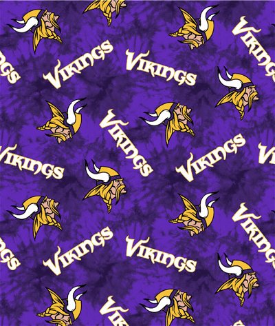 Fabric Traditions Minnesota Vikings Tie Dye NFL Flannel Fabric