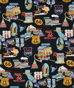 Alexander Henry Route 66 Black Fabric