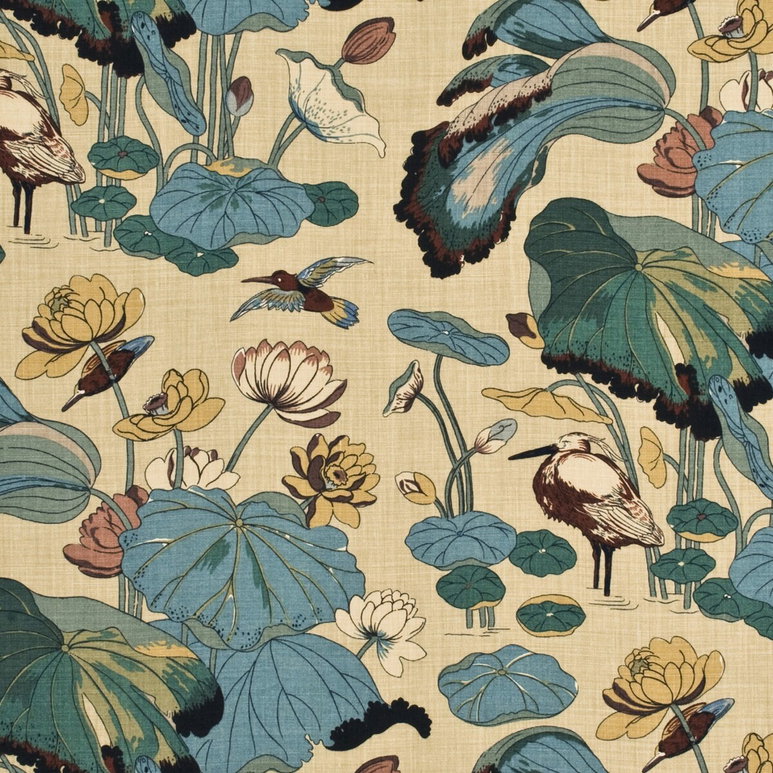 Lee Jofa Nympheus Print Straw Fabric