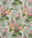 Lee Jofa Hollyhock Hand Block Cotton White/Pink Fabric