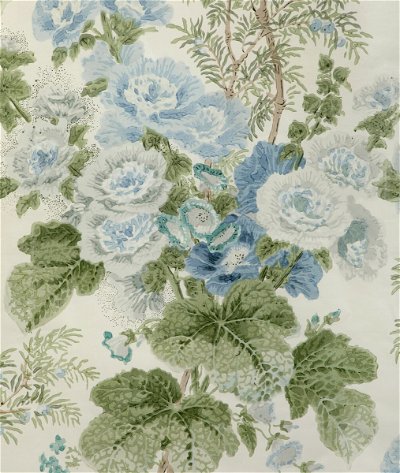 Lee Jofa Hollyhock Hand Block Blue/Leaf Fabric
