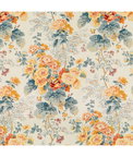 Lee Jofa Hollyhock Hand Block Cotton Apricot/Lake Fabric