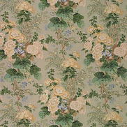 Lee Jofa Hollyhock Hand Block Linen Celadon Fabric