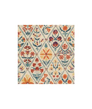Lee Jofa Susani Trellis Orange/Blue Fabric