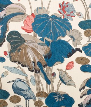 Lee Jofa Nympheus Print Softened Teal Fabric