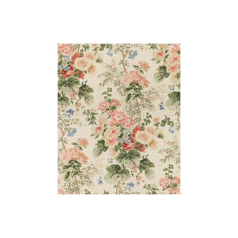 Lee Jofa Hollyhock Hand Block Linen Multi Fabric