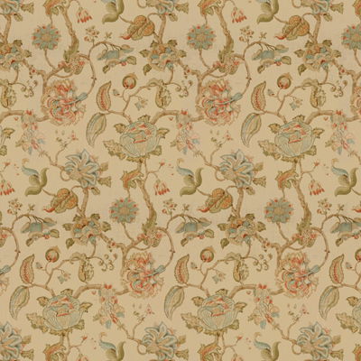 Lee Jofa Tidewater Block Clay/Teal Fabric
