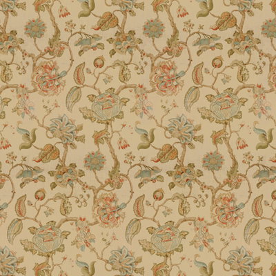 Lee Jofa Tidewater Block Clay/Teal Fabric