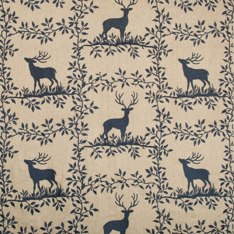 Lee Jofa Caribou Embroidery Navy Fabric