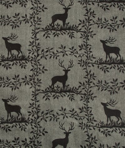 Lee Jofa Caribou Embroidery Black Fabric