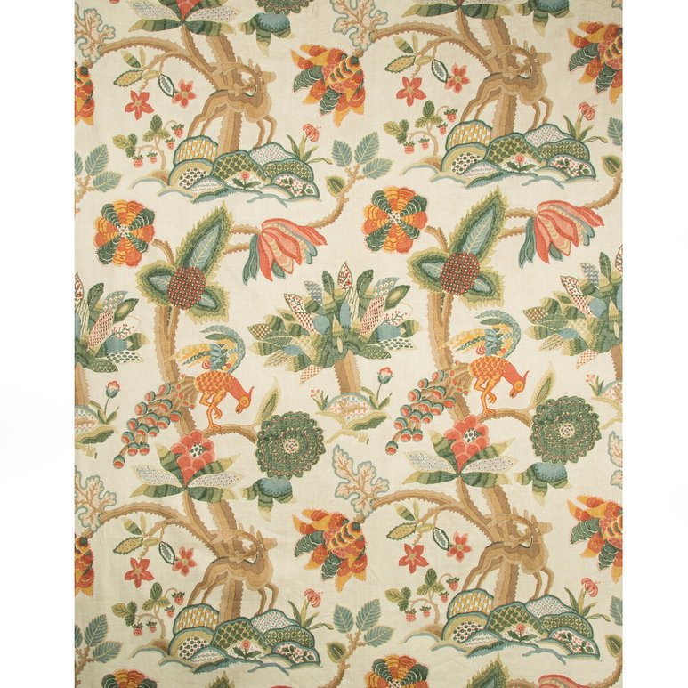 Lee Jofa Leyland Print Berry/Forest Fabric