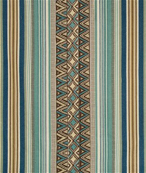 Lee Jofa Dallol Stripe Teal/Brown Fabric