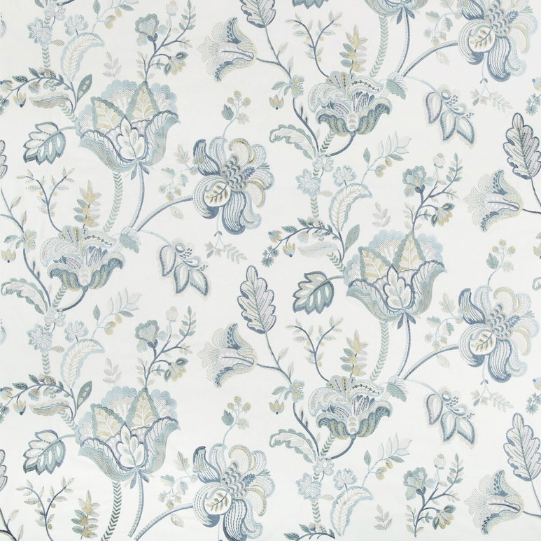 Lee Jofa Bradford Embroidery Juniper/Lagoon Fabric