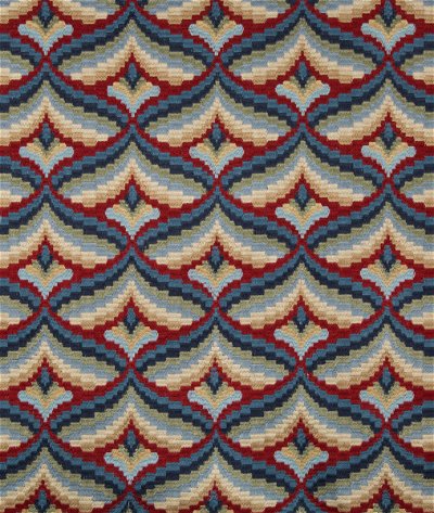 Lee Jofa Giles Embroidery Red/Blue Fabric