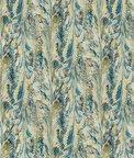 Lee Jofa Taplow Print Peacock/Gold Fabric