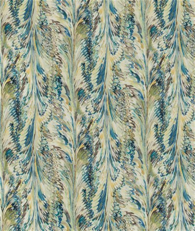 Lee Jofa Taplow Print Peacock/Gold Fabric