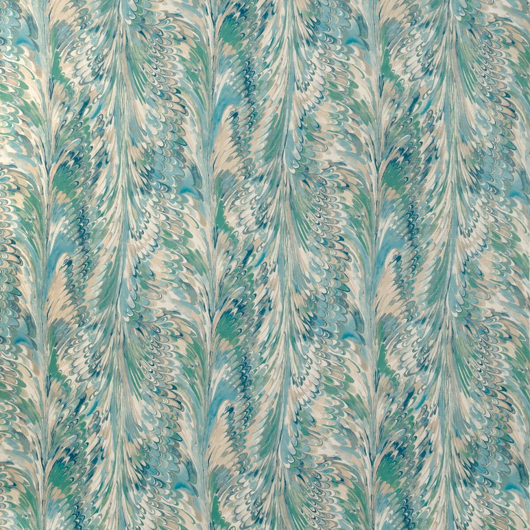 Lee Jofa Taplow Print Marine/Sand Fabric