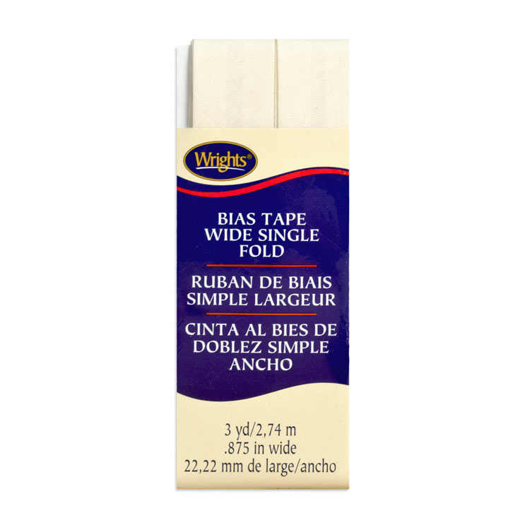 Wrights 7/8" Oyster Wide Single Fold Bias Tape - 3 Yards