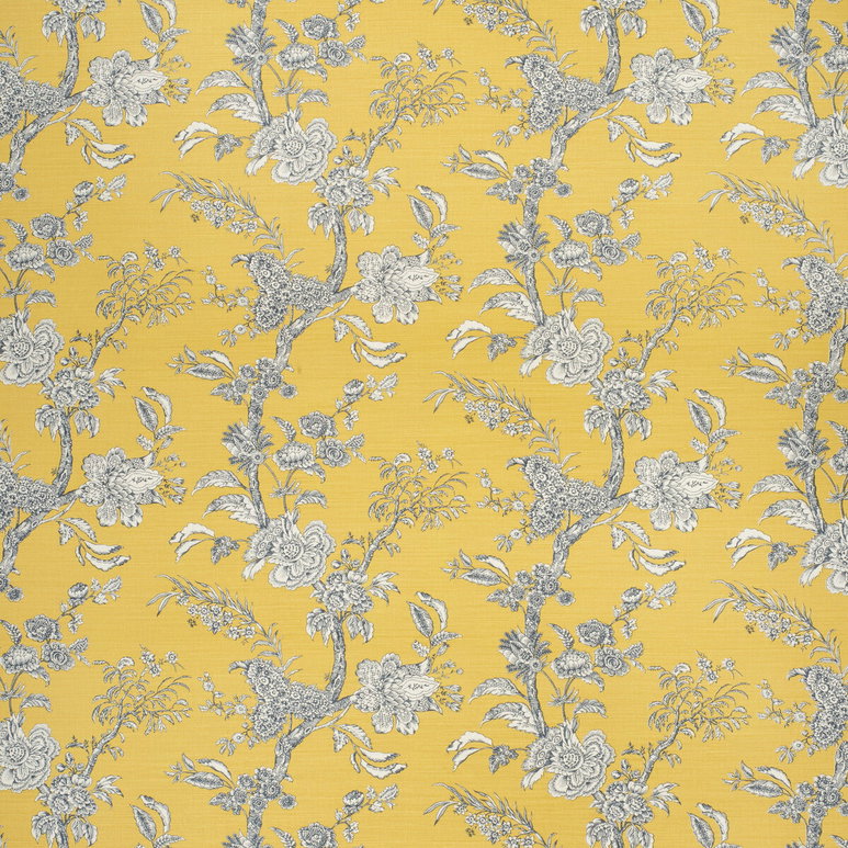 Lee Jofa Beijing Blossom Amber/Navy Fabric