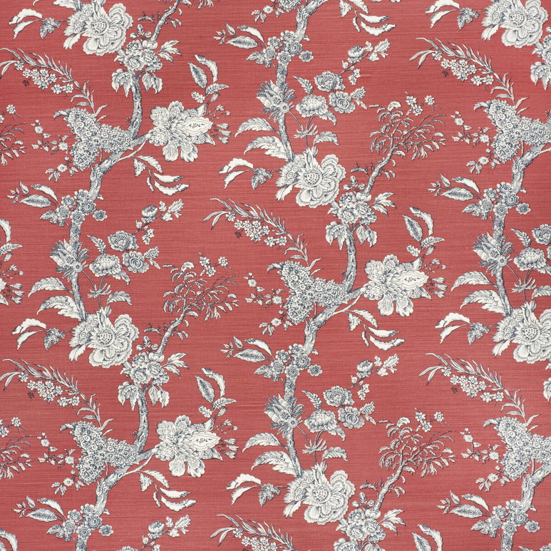 Lee Jofa Beijing Blossom Crimson/Navy Fabric