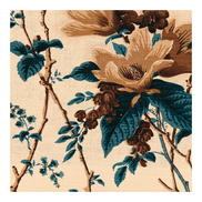 Lee Jofa De La Tour Blue/Brown/Ecru Fabric